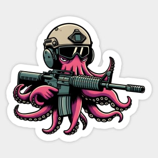 Tactical Octopus Adventure Tee: Where Intelligence Meets Style Sticker